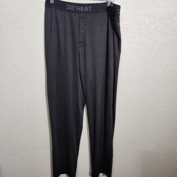 32 Degrees HEAT Sleep Pants Mens Large Black Lounge Pajama Pockets Stretch Soft - Picture 1 of 13
